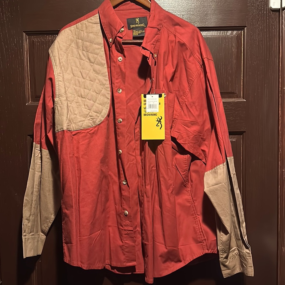 Browning dark red upland hunting shooting shirt XL